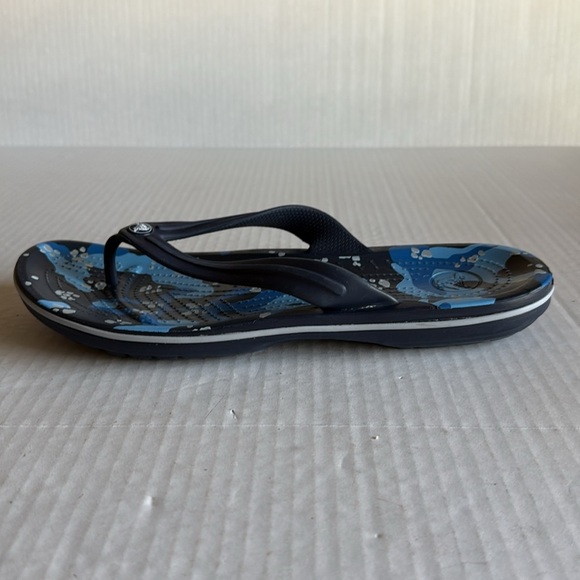 Crocs Blue Camo Croc Band Flip Flops - Picture 4 of 12